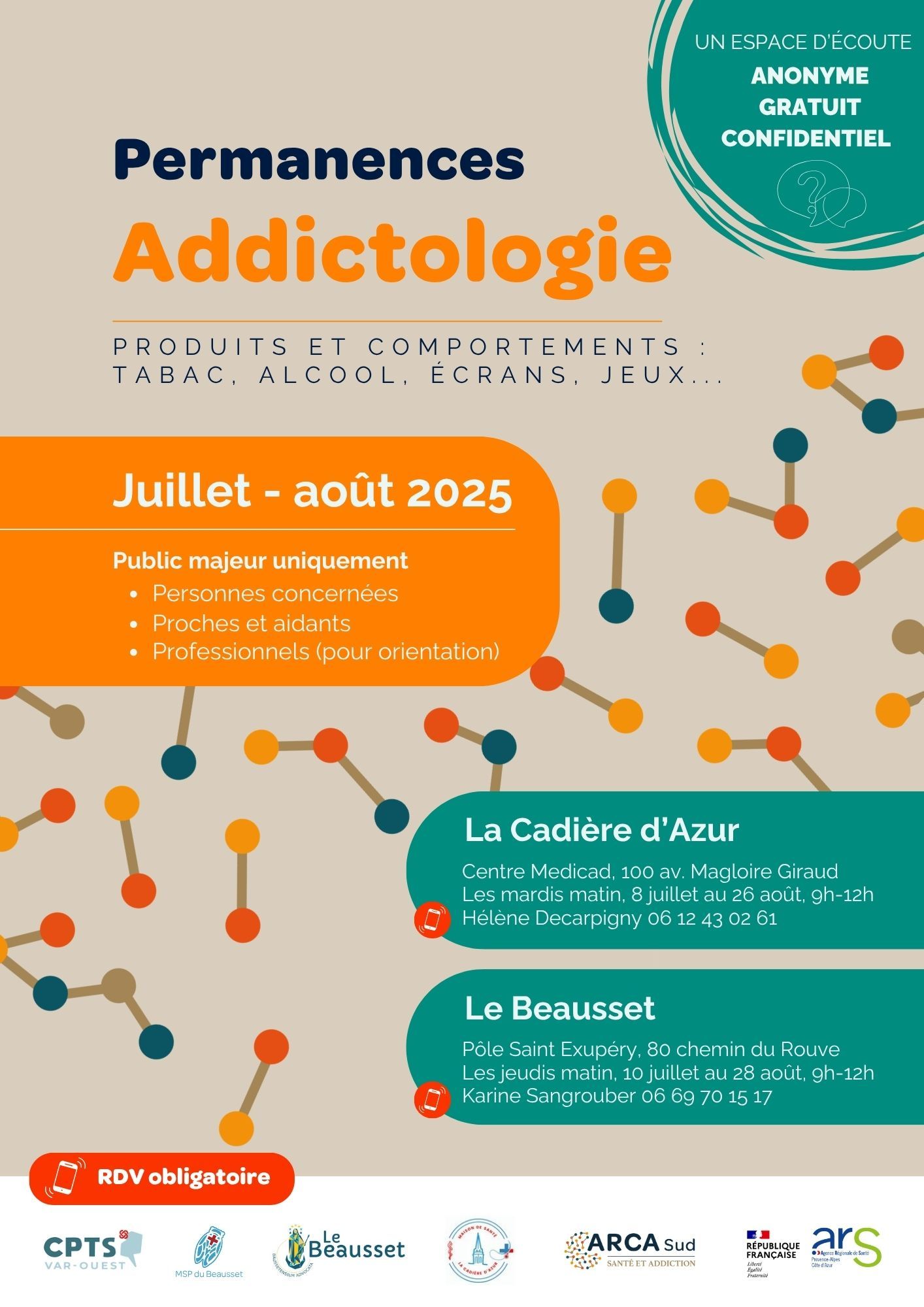 Permanences estivales en addictologie